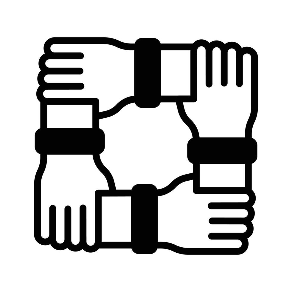 Well designed glyph icon of community unity symbol. vector