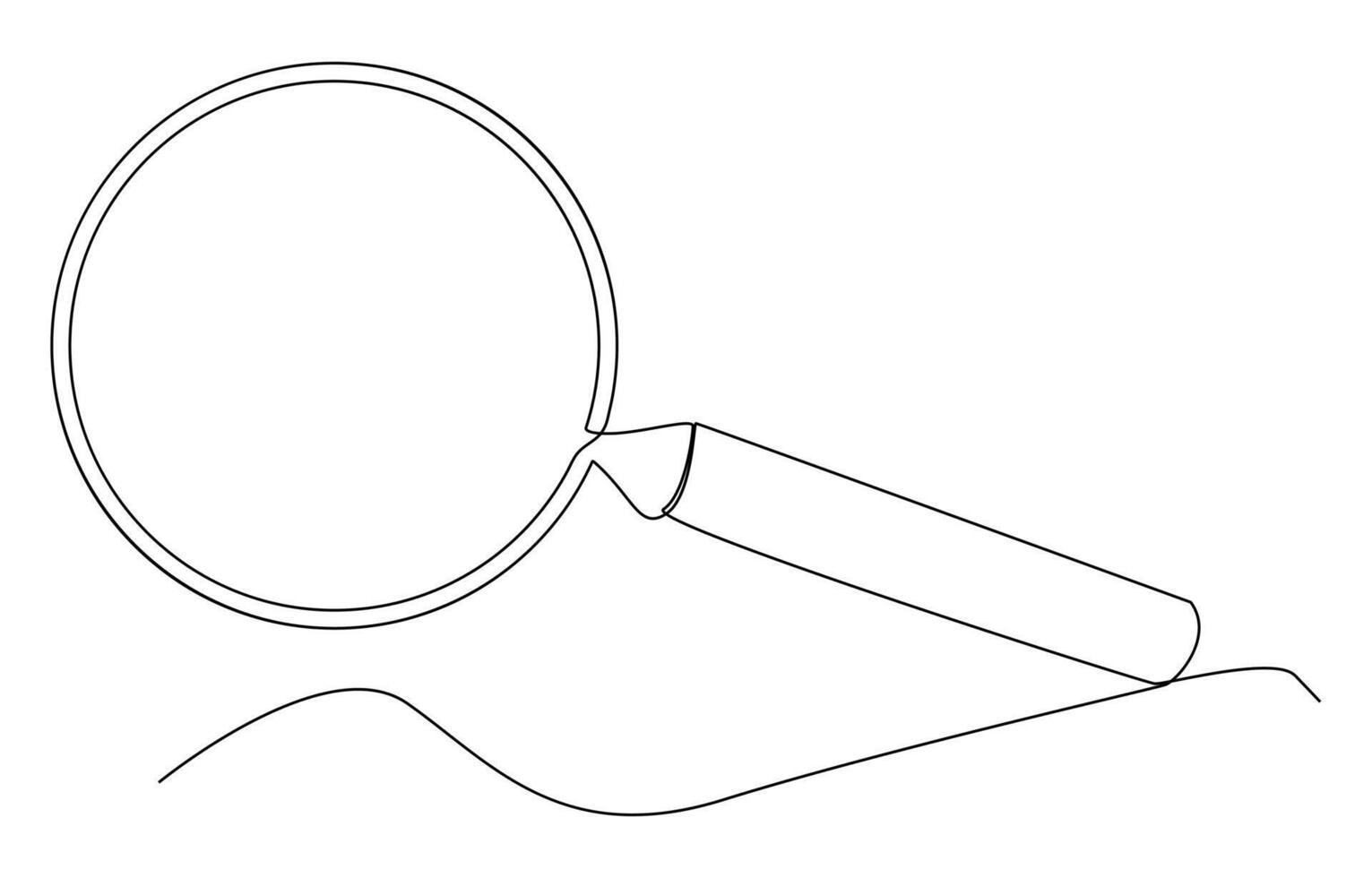 continuous one line illustration of magnifying glass. Magnifying glass search symbol isolated. vector