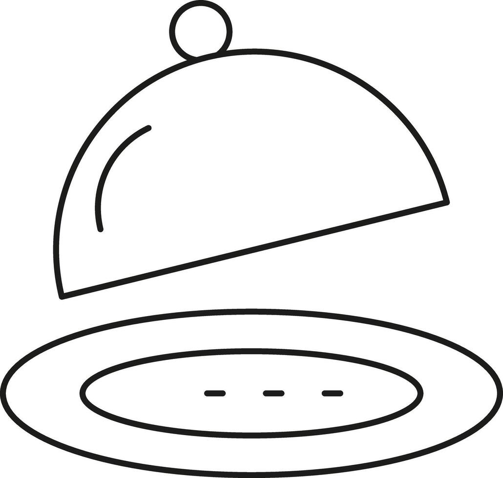 Simple line art of a covered dish ready to serve vector