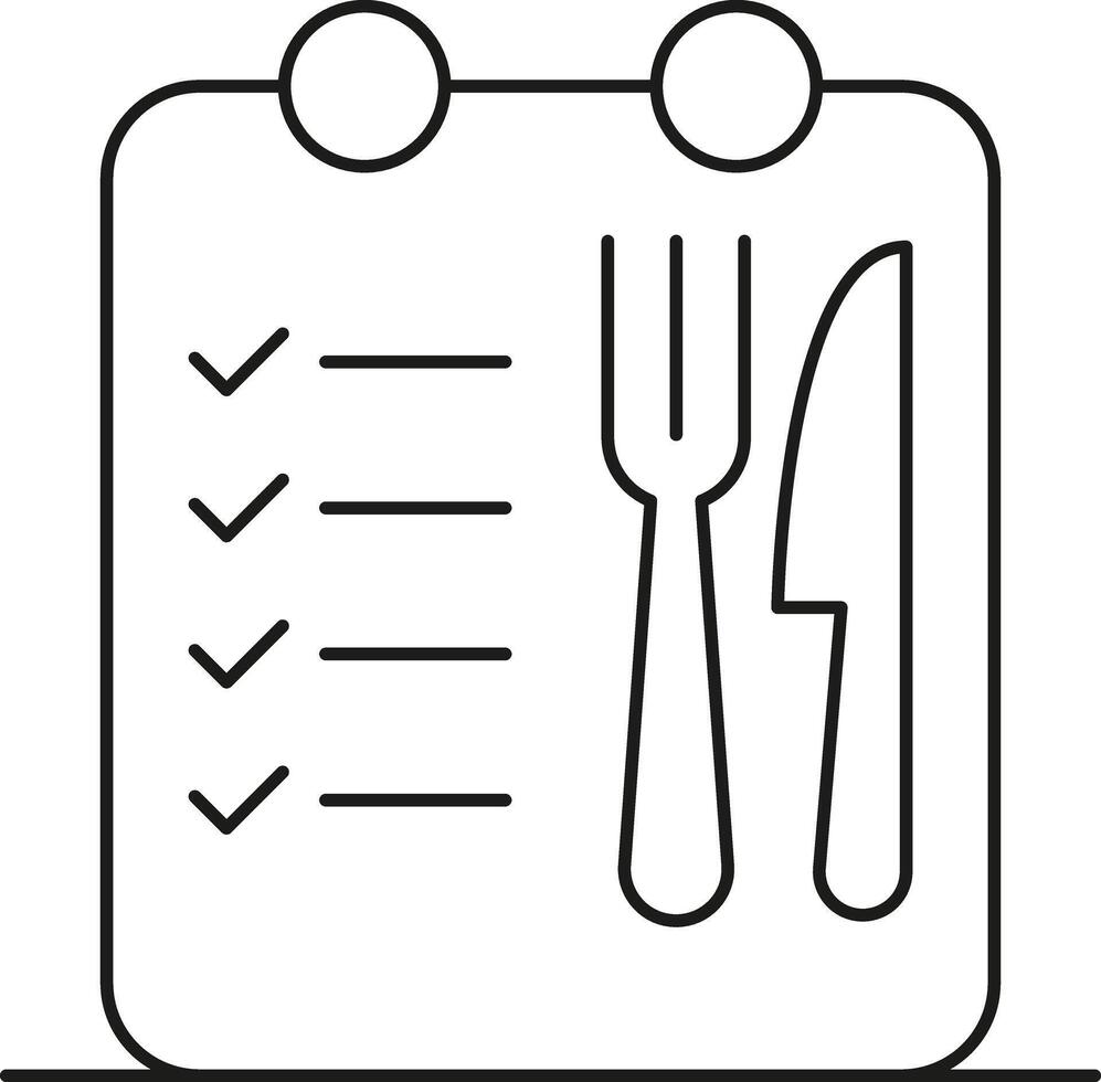 To do list with fork and knife icon vector