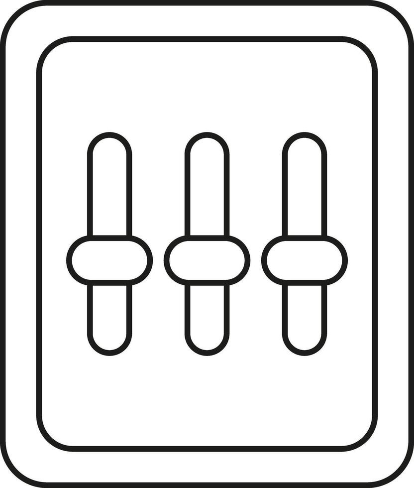 Three sliders in a control panel vector