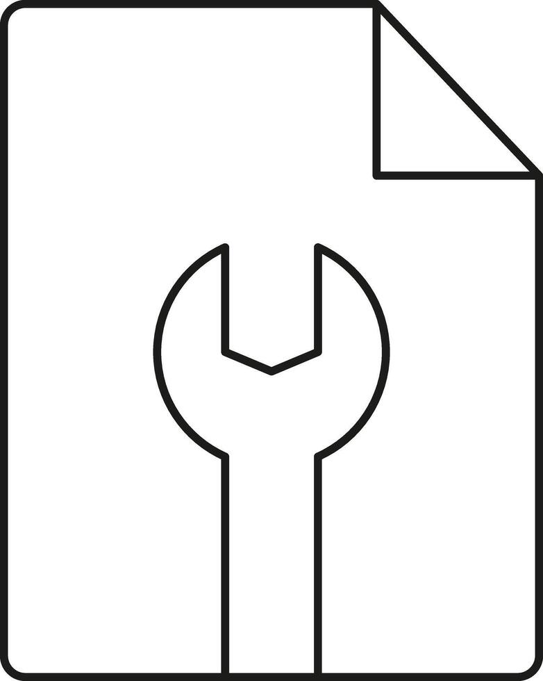 Document with a wrench icon for repair vector