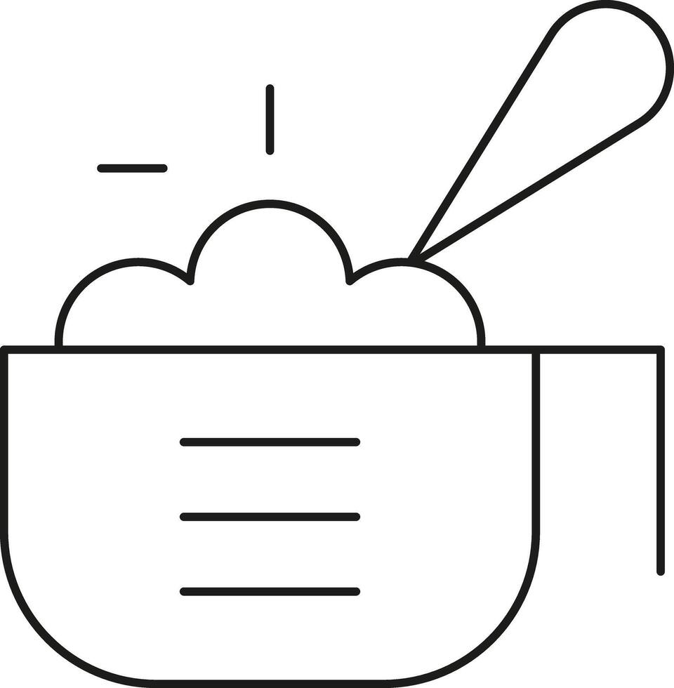 Scoop of powder in a measuring cup with a spoon vector