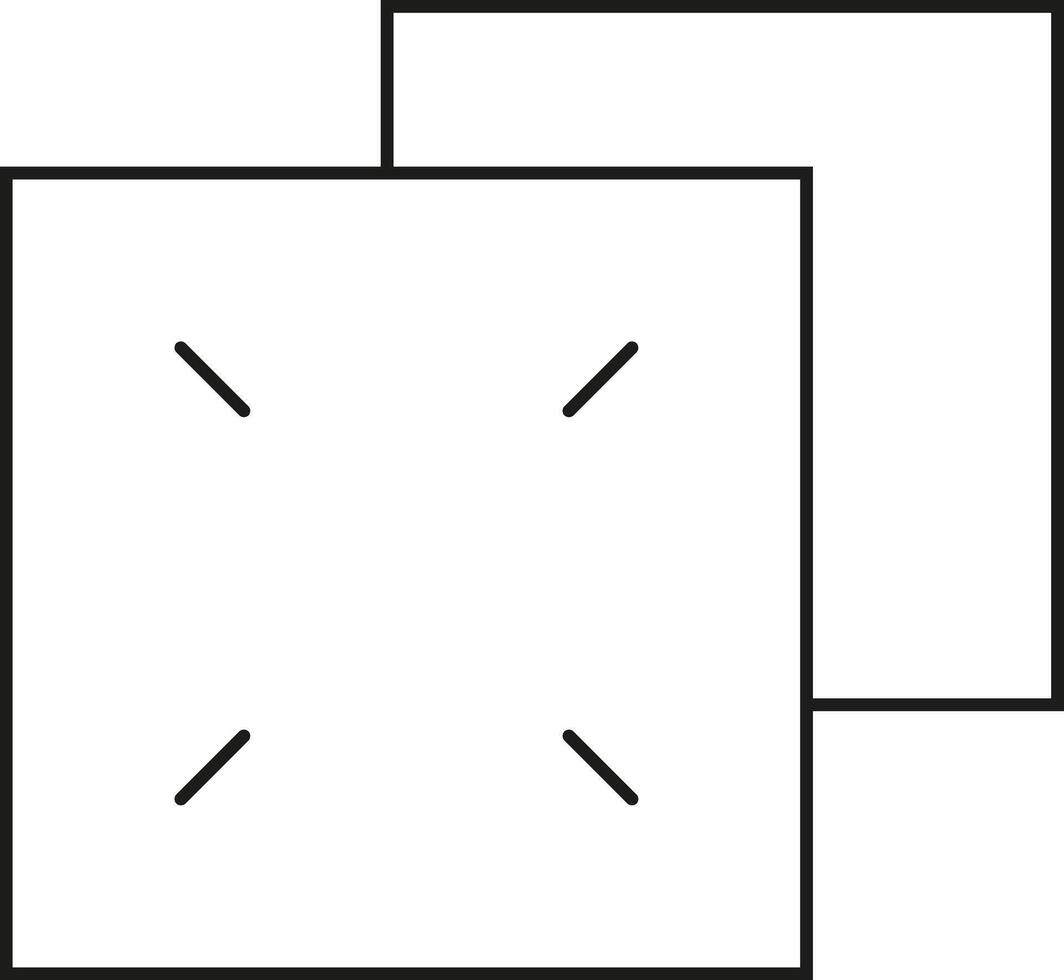 Two overlapping squares with internal markings vector