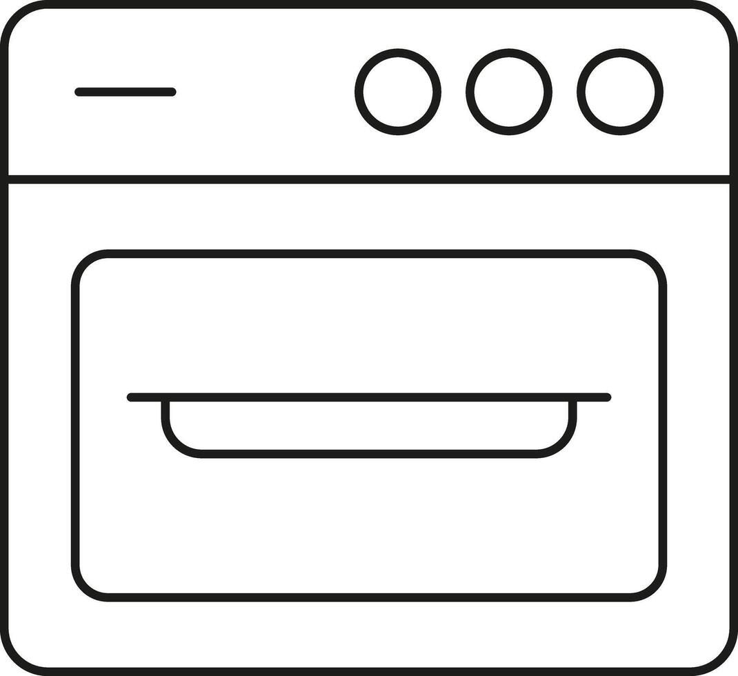 Simple line drawing of a kitchen oven vector
