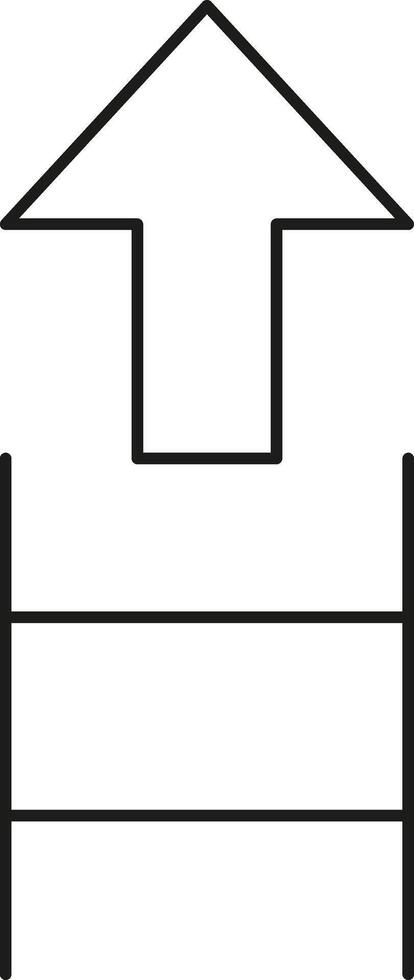 Upward arrow emerging from a box vector