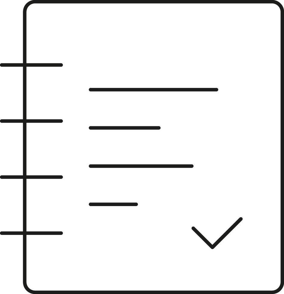 Checklist icon with lines and checkmark vector