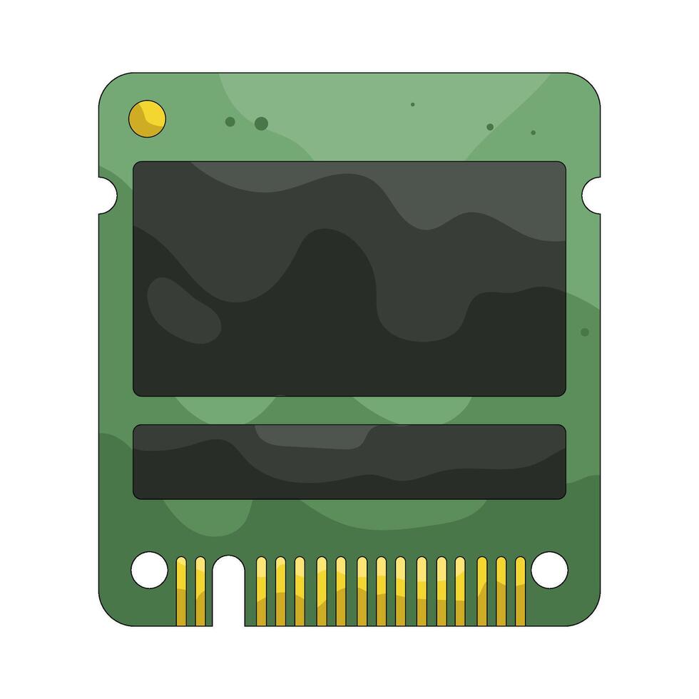 Illustration of a Computer RAM Module vector
