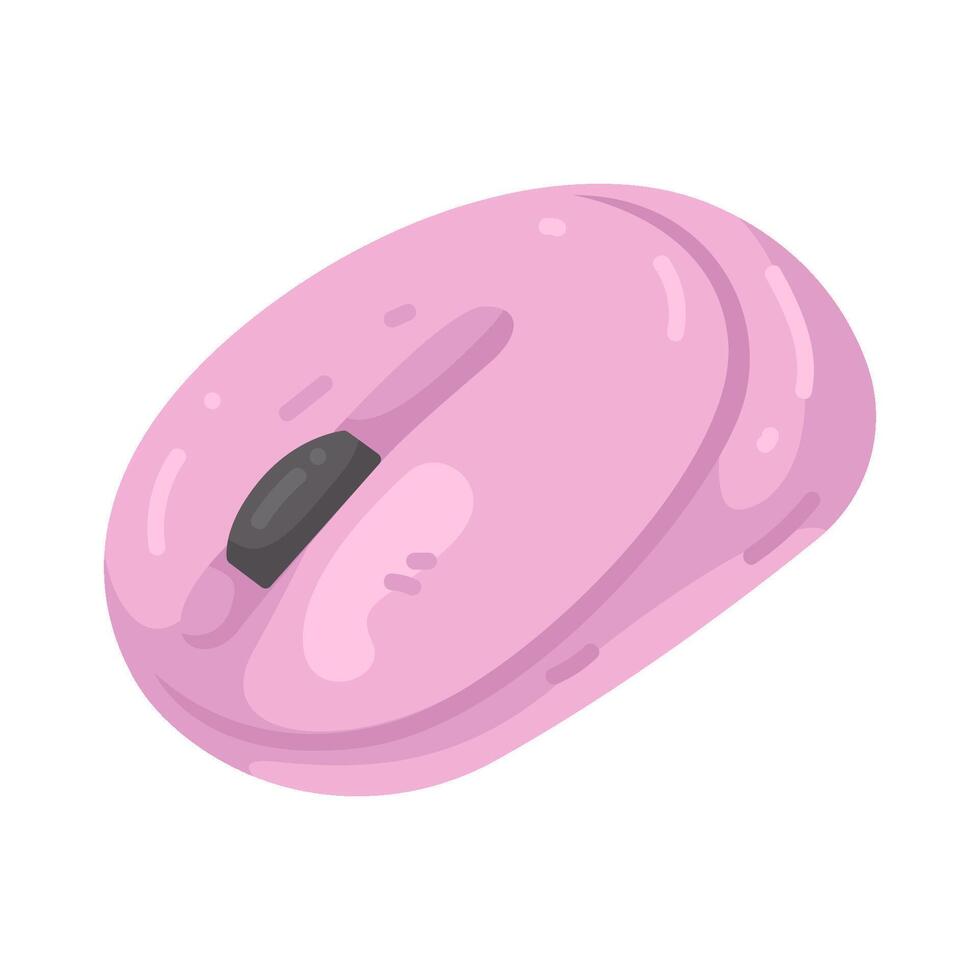 Illustration of a Pink Computer Mouse vector