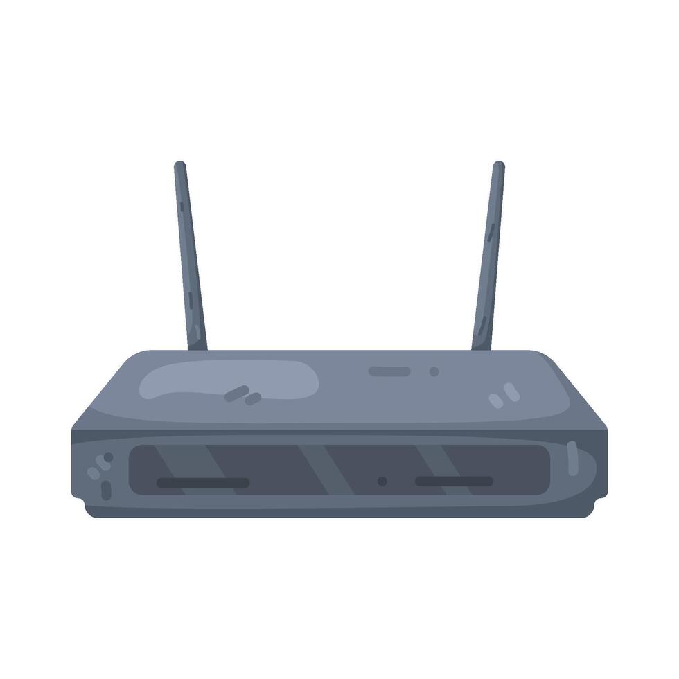 Illustration of a Wireless Internet Router vector