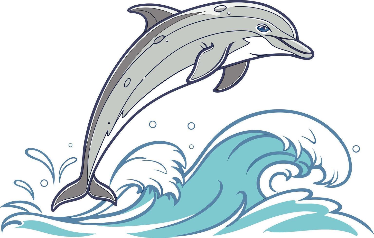 Hyper realistic dolphin image with elegant swimming pose and vivid gradient colors for commercial and editorial use vector