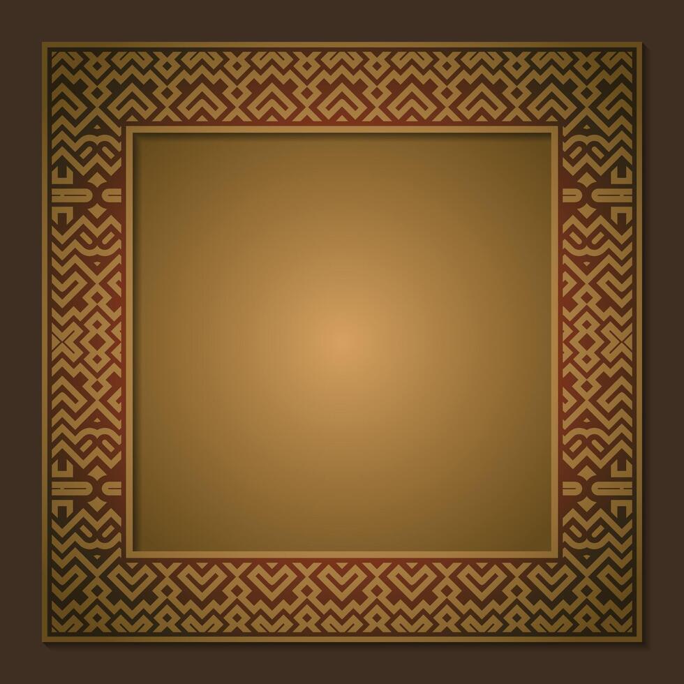 Gold Swirl Pattern Decoration Border on Black Background Frame vector