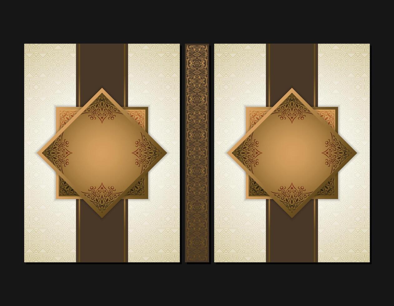 Ornate Golden Geometric Frame Template Invitation for Festive Occasion Decoration vector