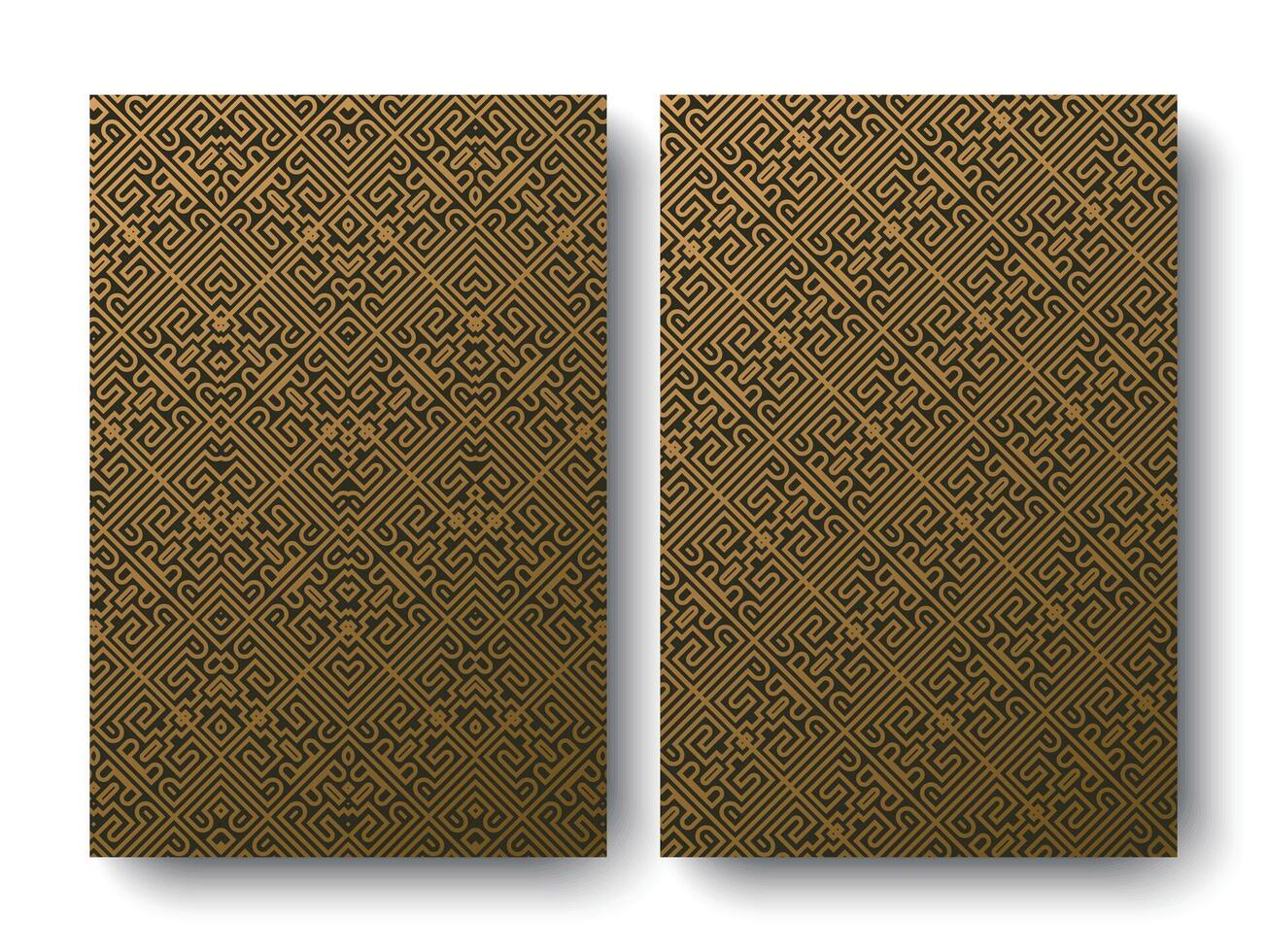 elegant Ornate Golden Seamless Pattern on Cover with Abstract Floral Texture vector