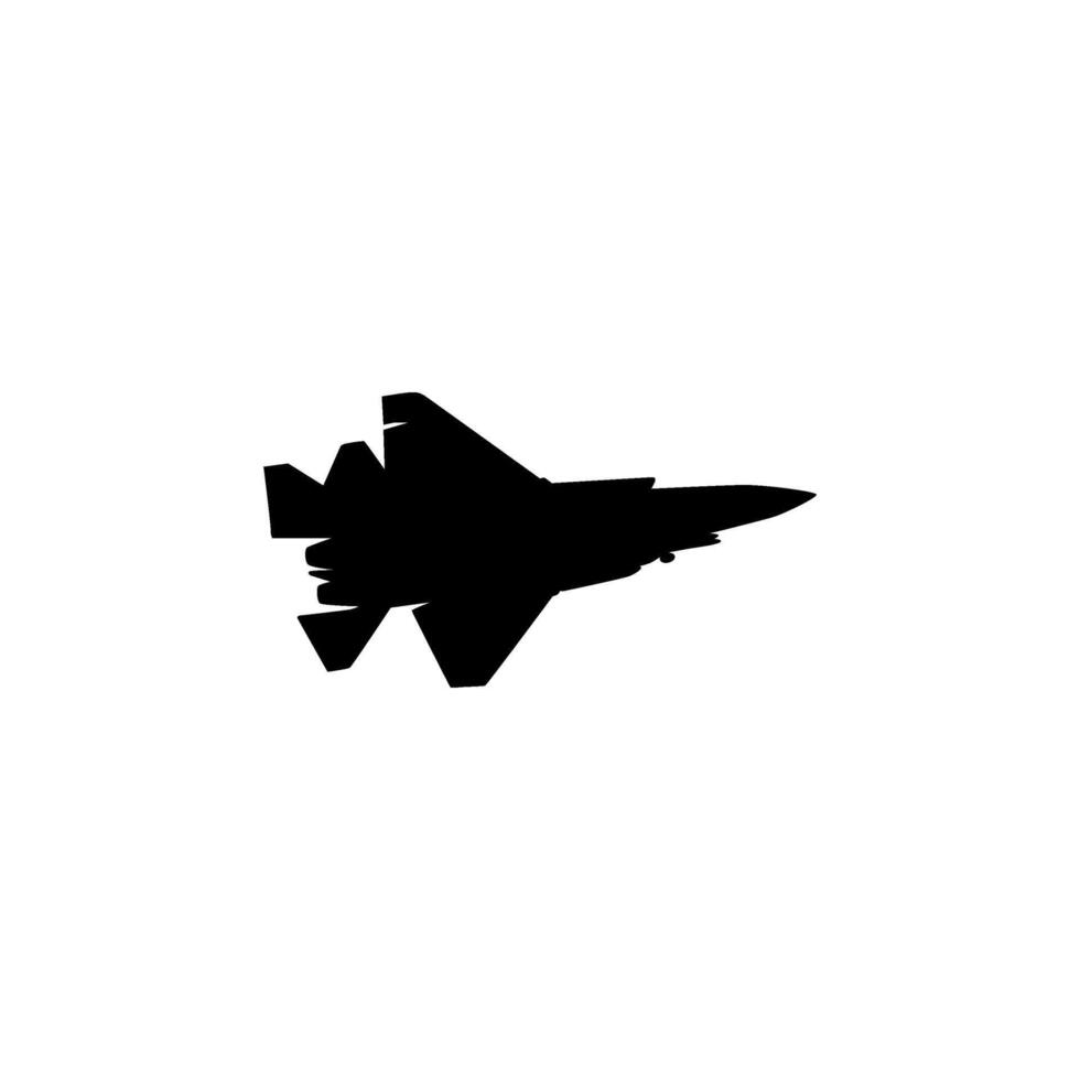 Jet Fighter Silhouette, Fighter aircraft are military aircraft designed primarily for air-to-air combat. Can use for Pictogram, Logo Gram, Website, Apps, Sign, Icon, Symbol, etc. Flat Style Editable vector