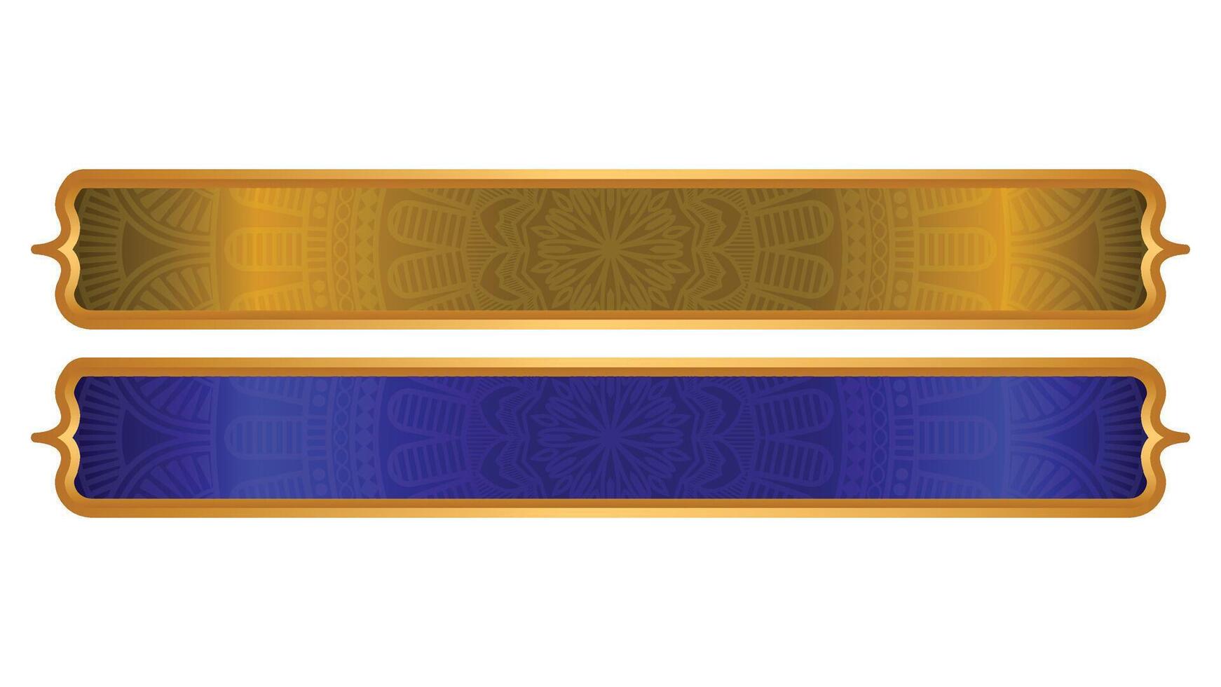 Set Of Luxury Color Arabic Islamic Banner Title Frame Text Box vector