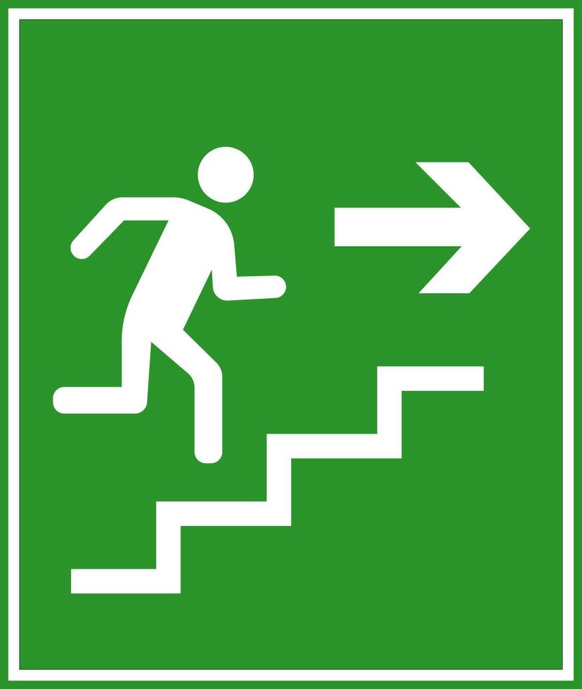 Emergency exit sign. The sign is used to indicate an emergency exit during a disaster. vector