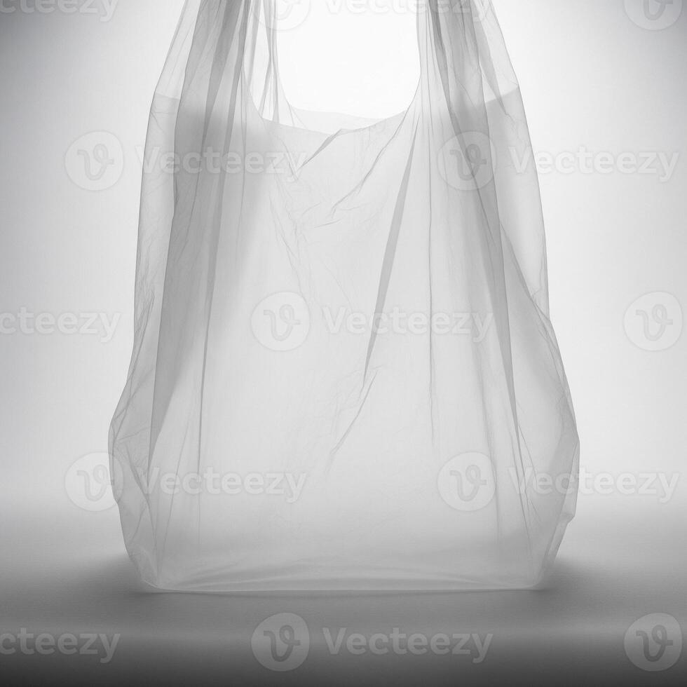 A white plastic bag sitting on a table photo