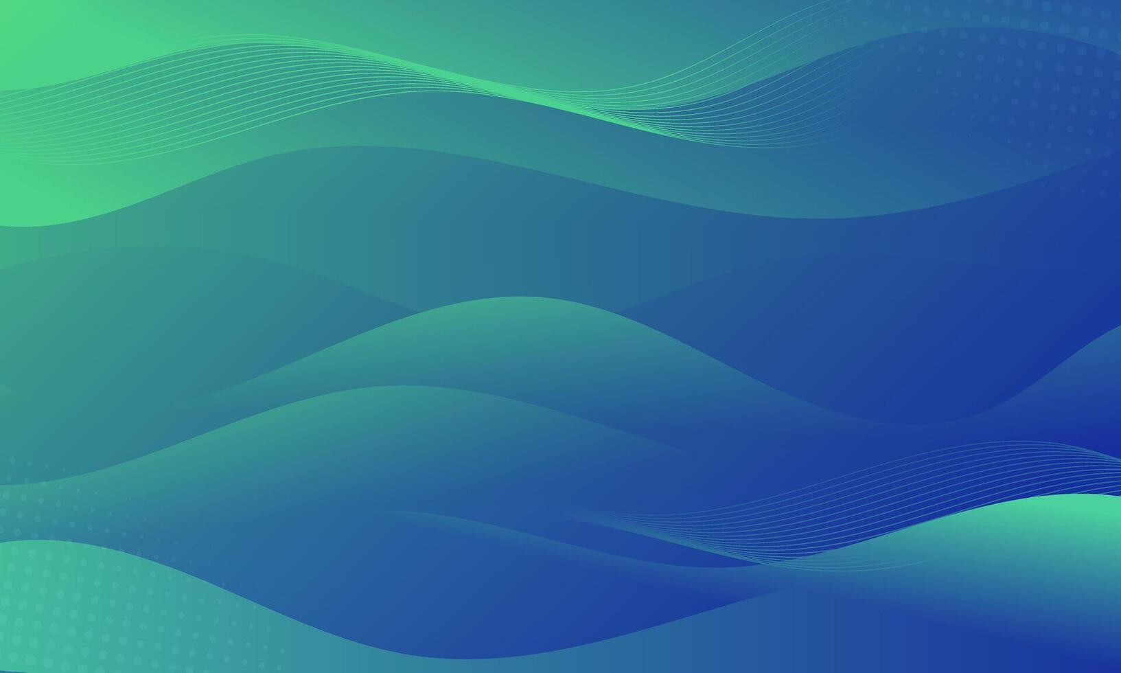 Abstract blue and green wave background vector