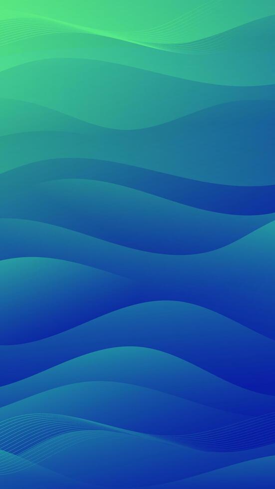 Abstract green and blue wavy background vector