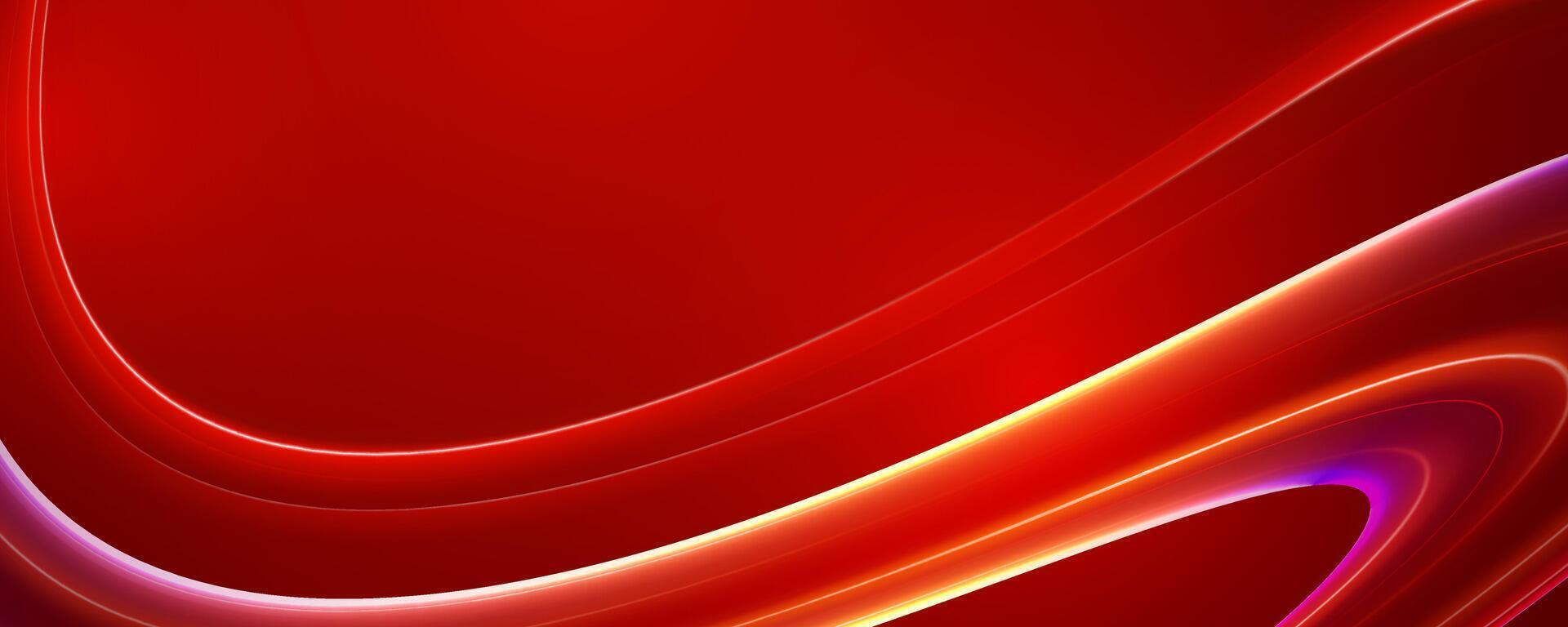 Red waves background design vector