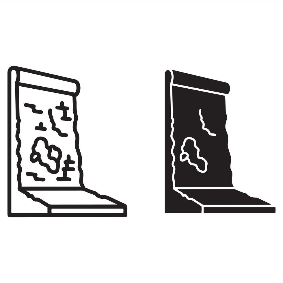 Two styles of a map displayed on a stand vector