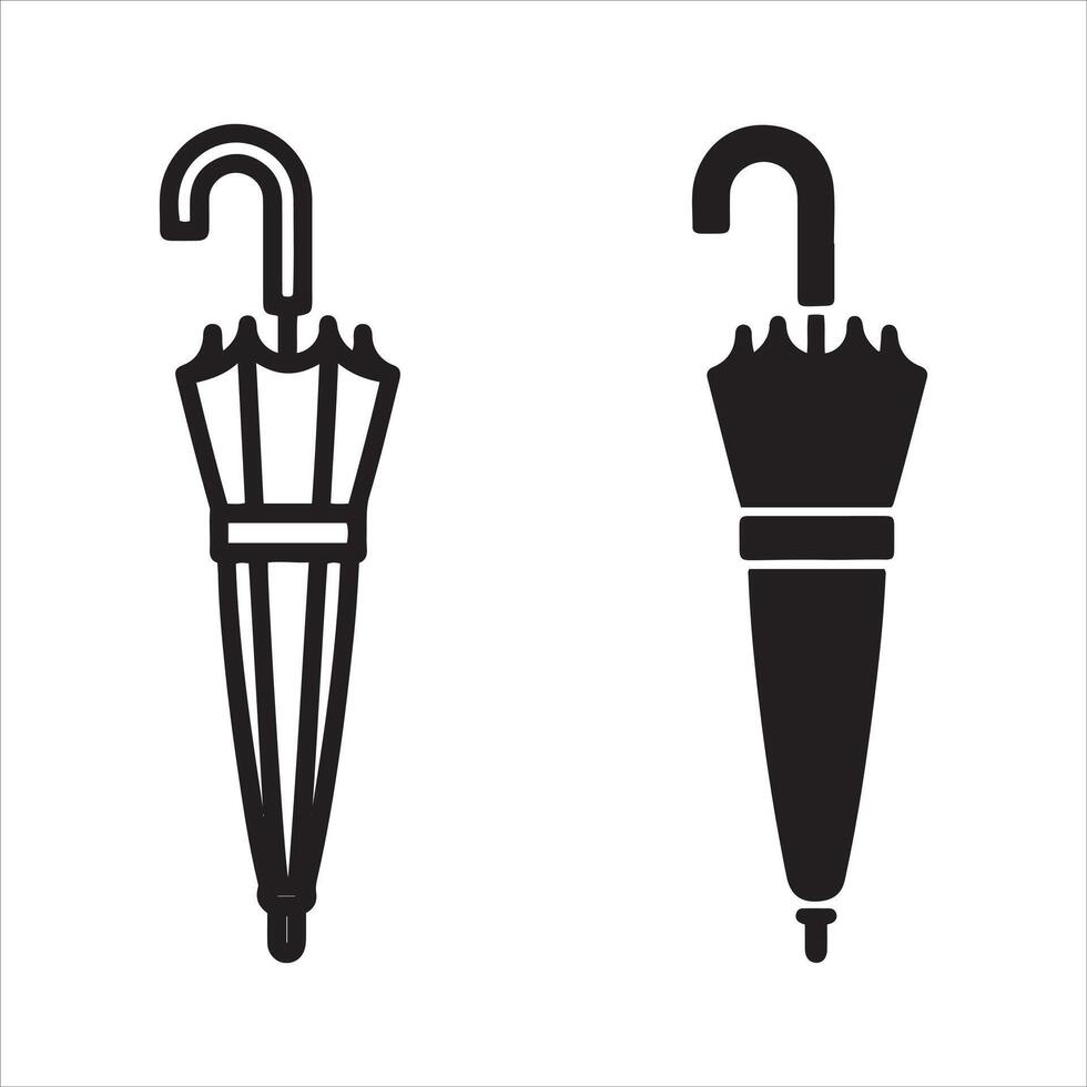 Two styles of closed umbrellas side by side vector