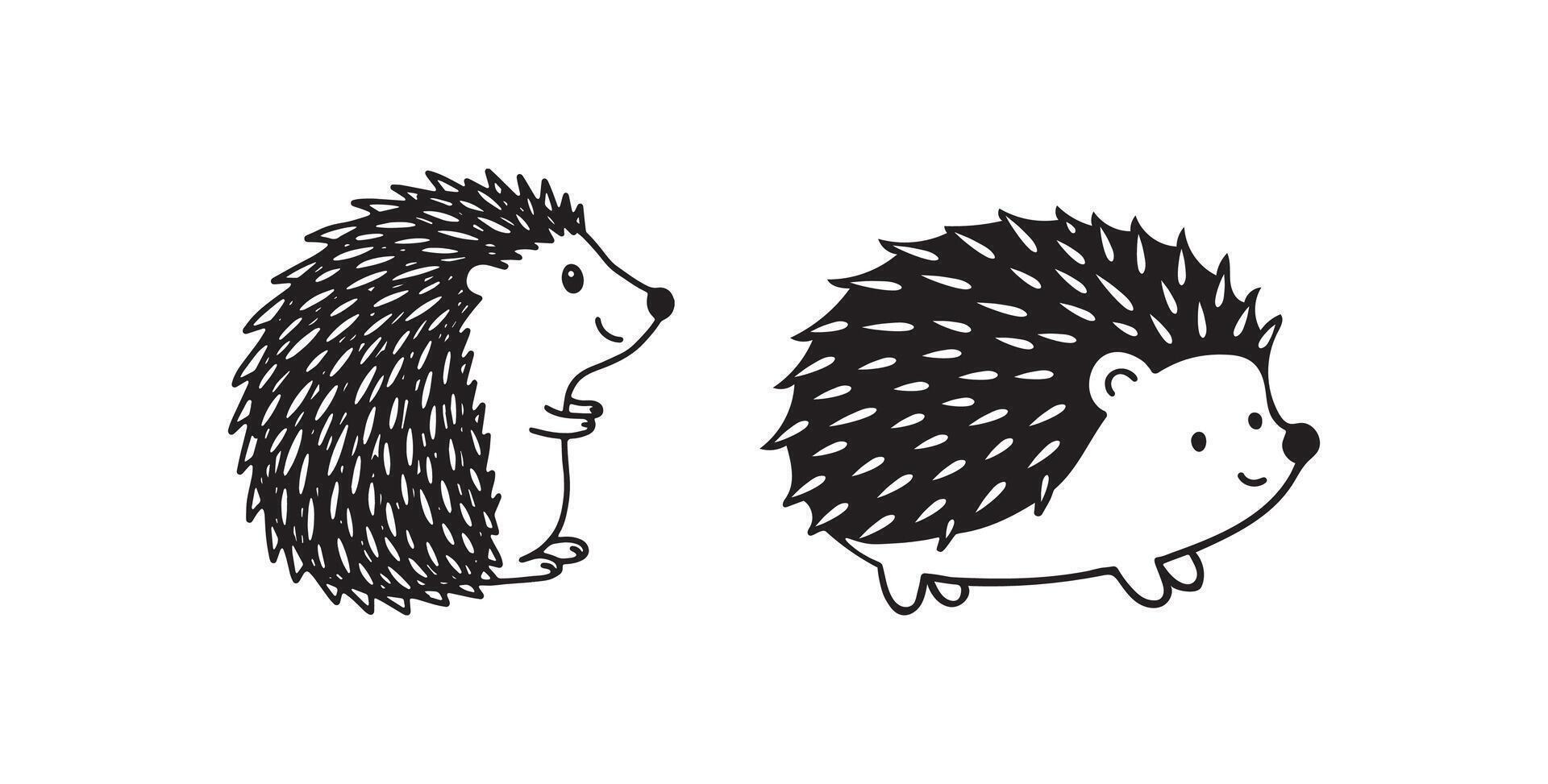 A set of cute hedgehogs illustration of a cartoon vector