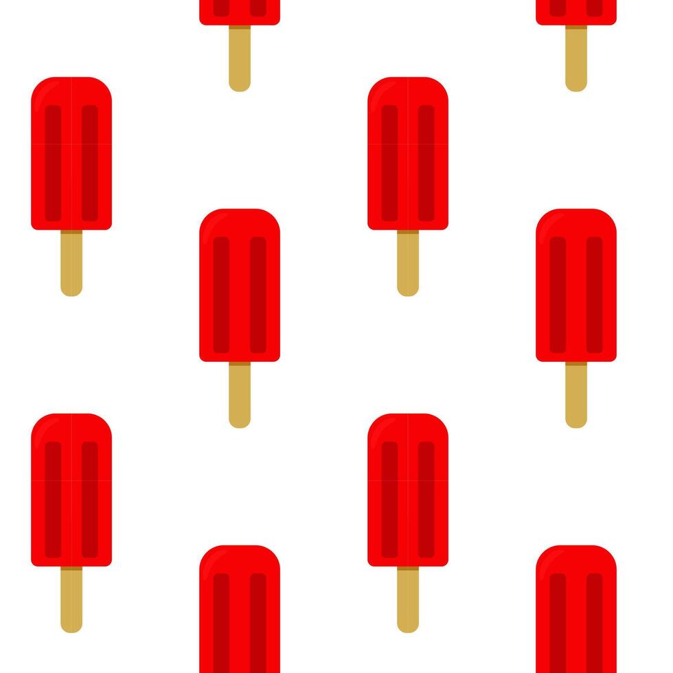 Bright red Eskimo arranged in a repeating pattern on a white background for summer fun vector