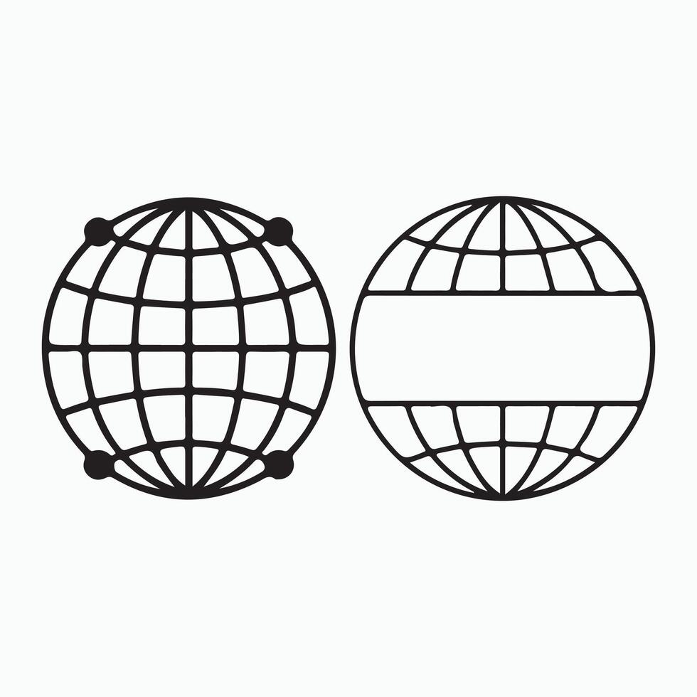 Flat Web Globe Icons for Connectivity, Browsing, and Digital Projects vector