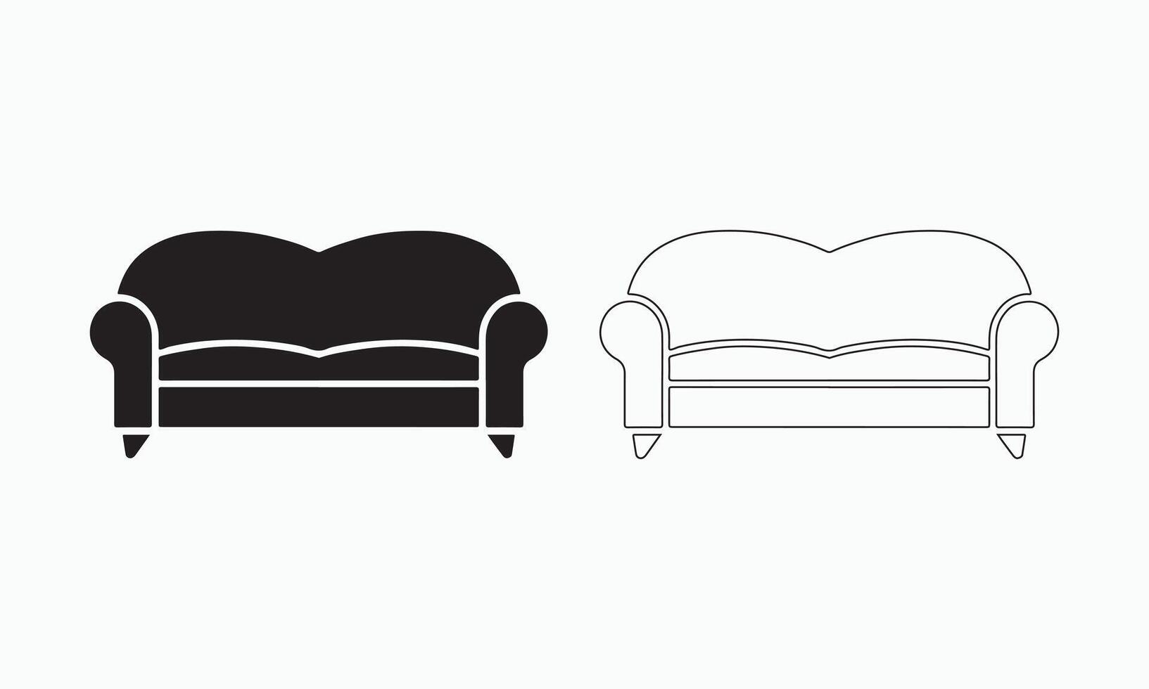 Minimalist Sofa Graphic for Room Layout and Furniture Projects vector