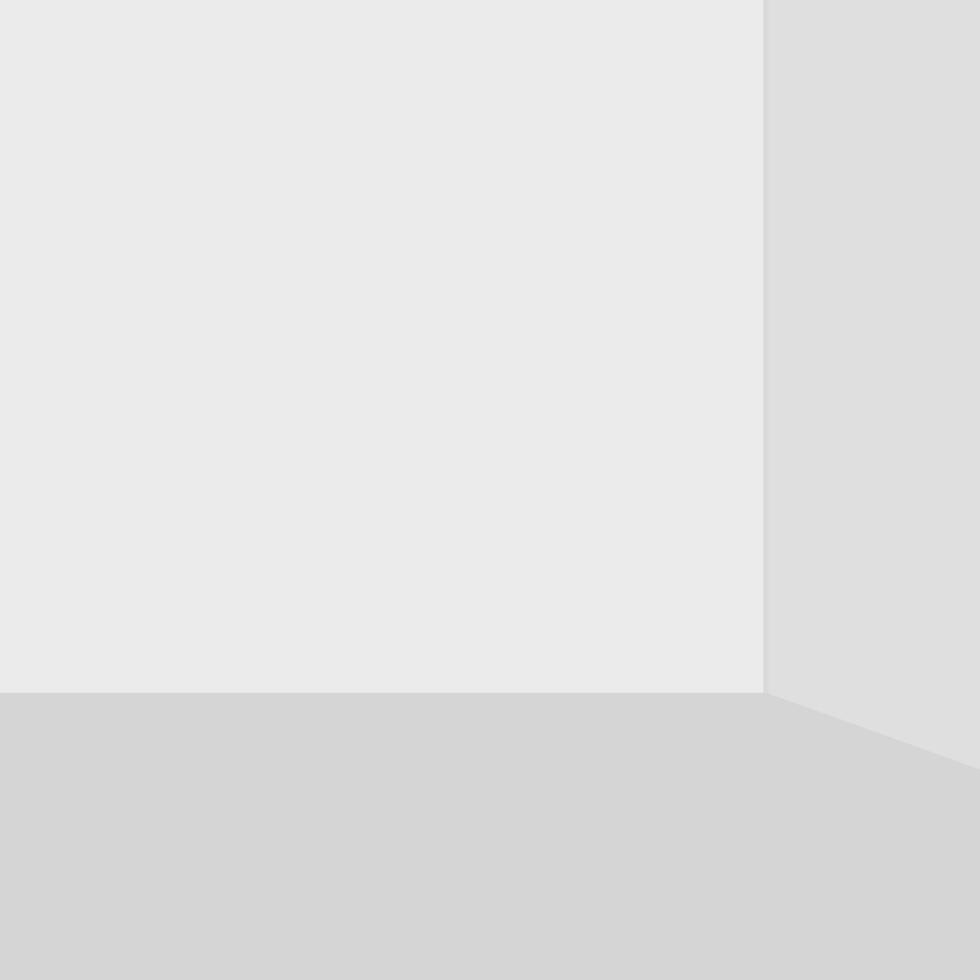 A simple corner of a room with light gray walls and a light gray floor surface vector