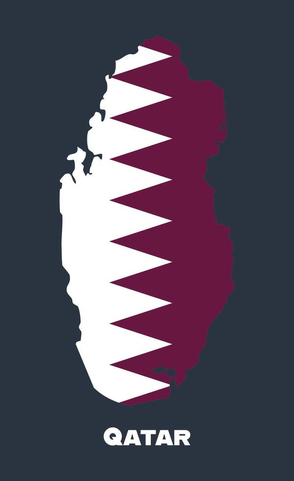 An illustration of the Qatar national flag featuring a maroon field with a white serrated band. Perfect for education, culture, travel visuals, or symbolic design use vector