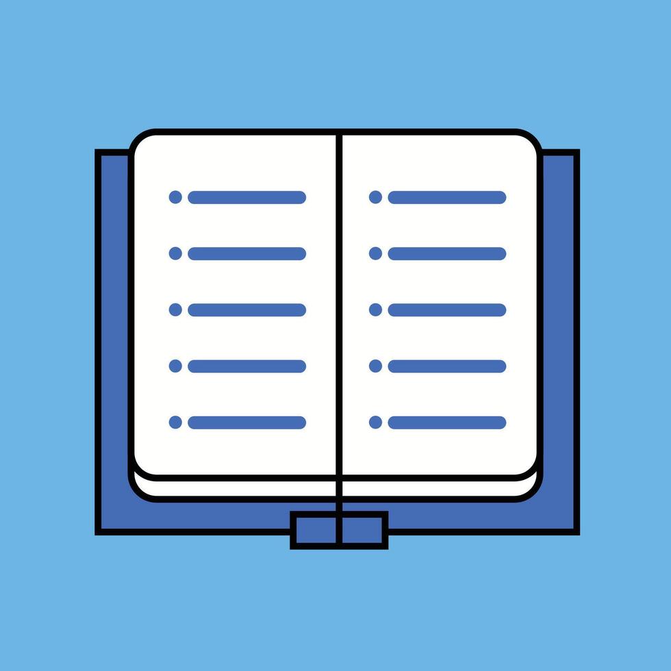 An open book with a checklist icon vector