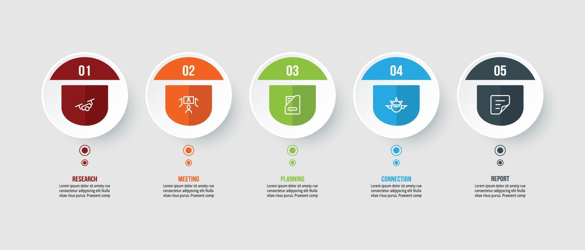 Business concept infographic template with step vector