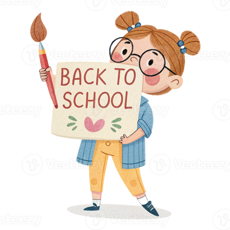 Back to school girl clipart png