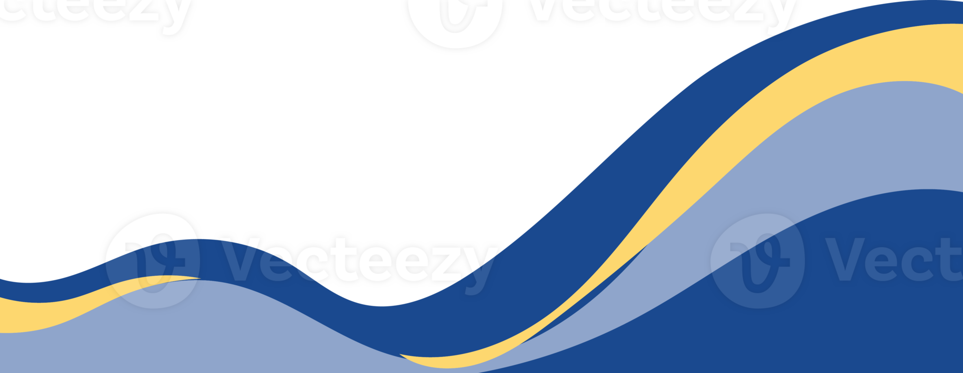 Blue Yellow Flowing Corner Wave png