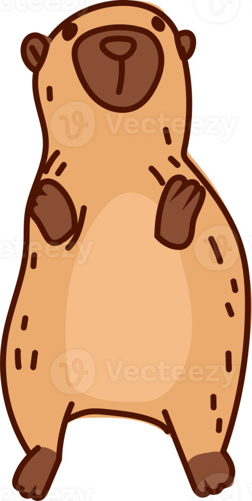 Capybara Waving Hand, Friendly Animal Cartoon Character png