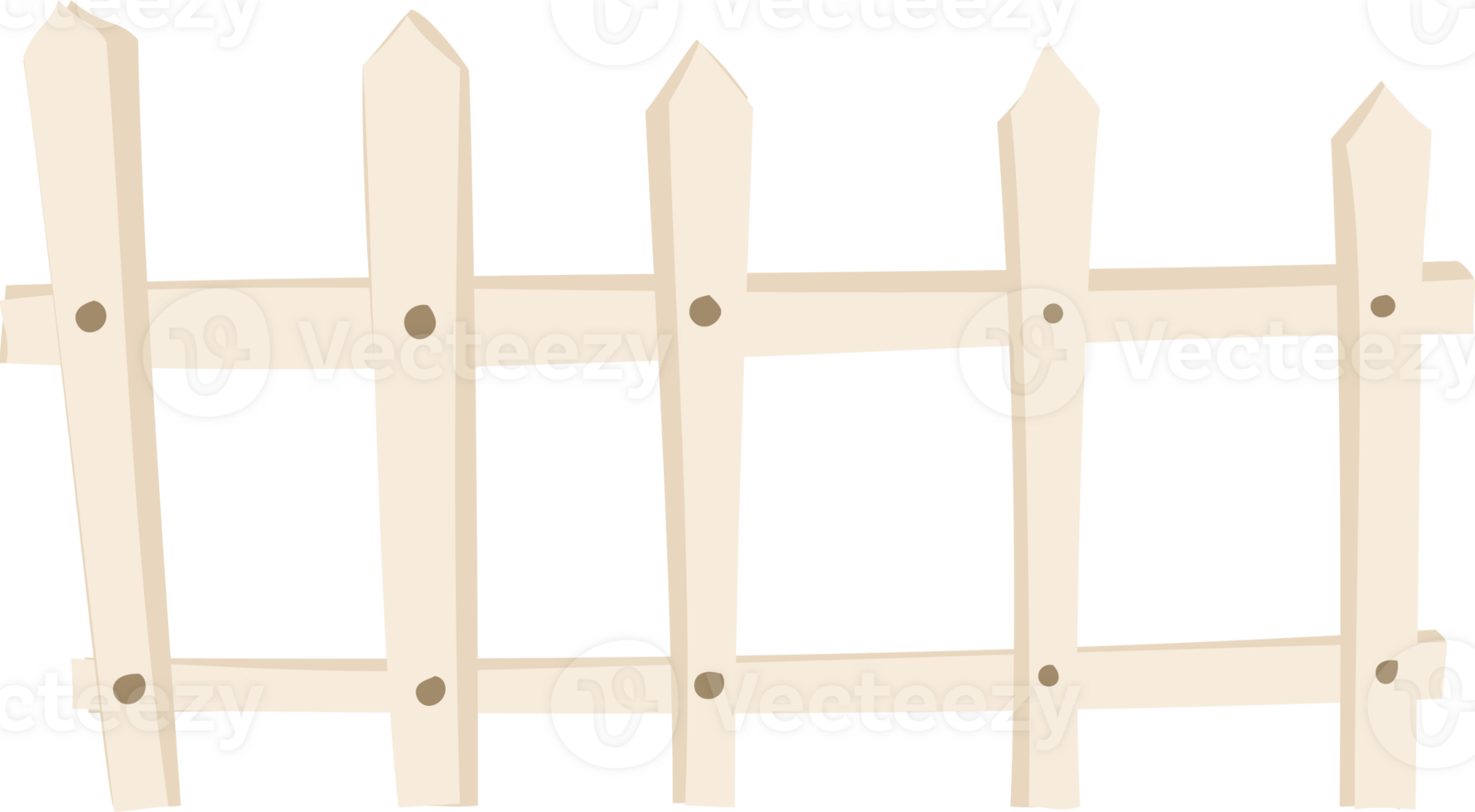 White Picket Fence Cartoon Clipart, Classic Garden Decoration png