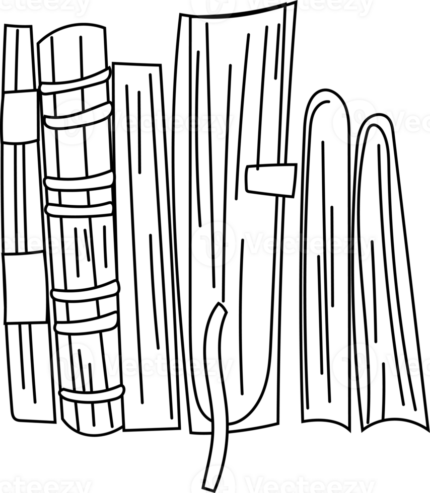 Stacked Books from Side, Sketch Cartoon Clipart png