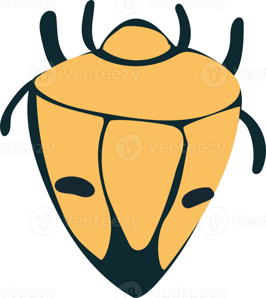 Yellow Shield Beetle Cartoon, Hand Drawn Bug png