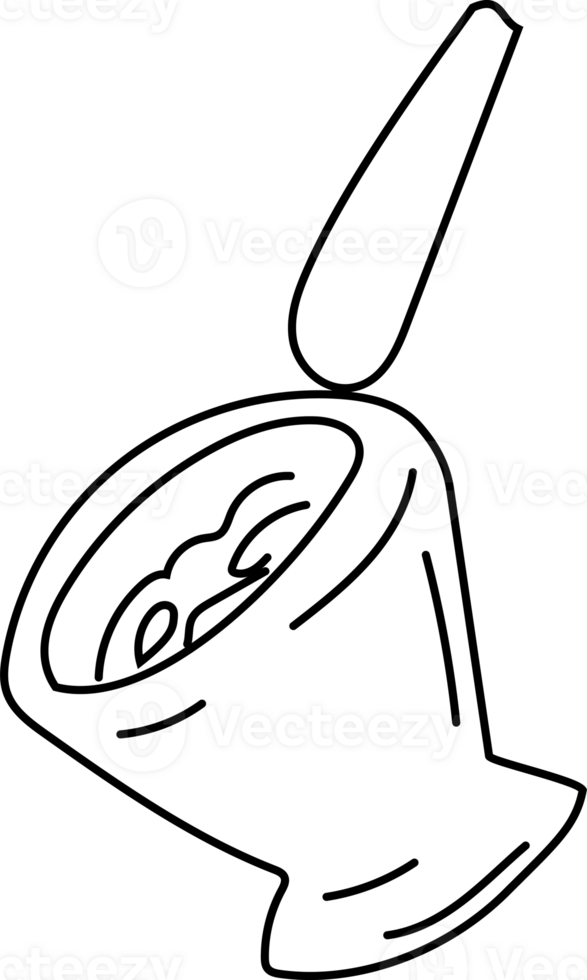 Traditional Thai Spoon and Bowl, Hand Drawn Icon png