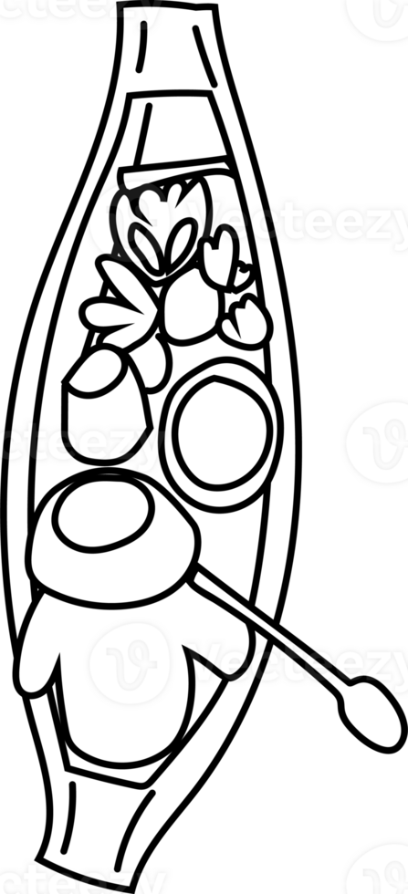 Thai Longtail Boat, Floating Market Hand Drawn Icon png