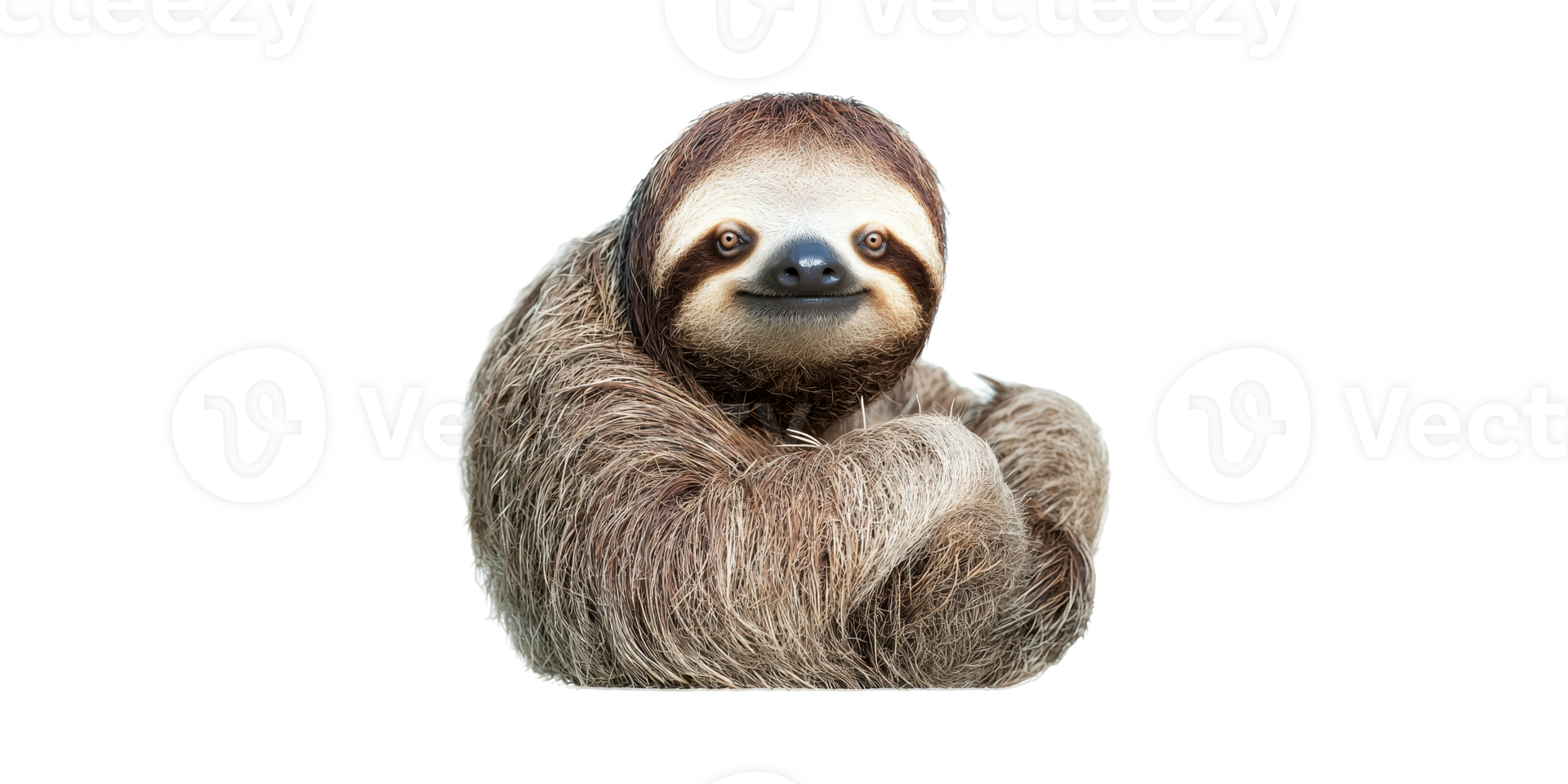 Three-Toed Sloth Resting. Symbol Of Relaxation And Slow Living Isolated On Transparent Background png