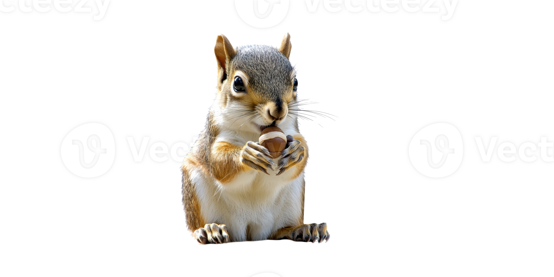 Squirrel Holding Acorn. Wildlife And Nature Concept Isolated On Transparent Background png