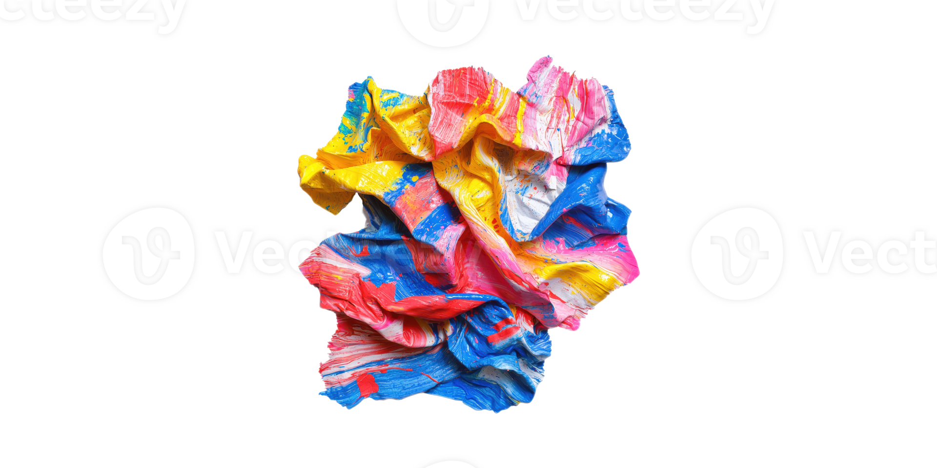 Abstract Colorful Paint Texture Crumpled Surface. Creative Art And Design Concept Isolated On Transparent Background png