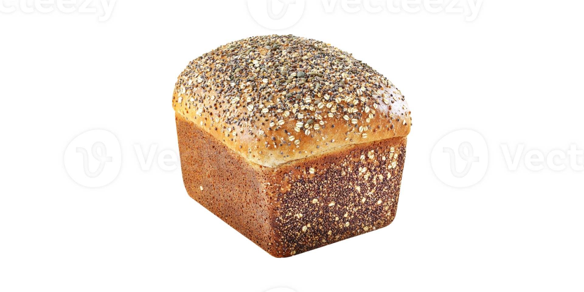 Whole Grain Seeded Bread Loaf. Healthy Multigrain Baked Goods For Nutrition Isolated On Transparent Background png