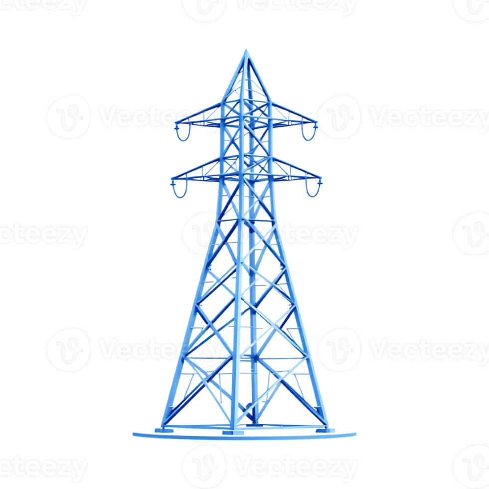 High voltage power transmission tower png