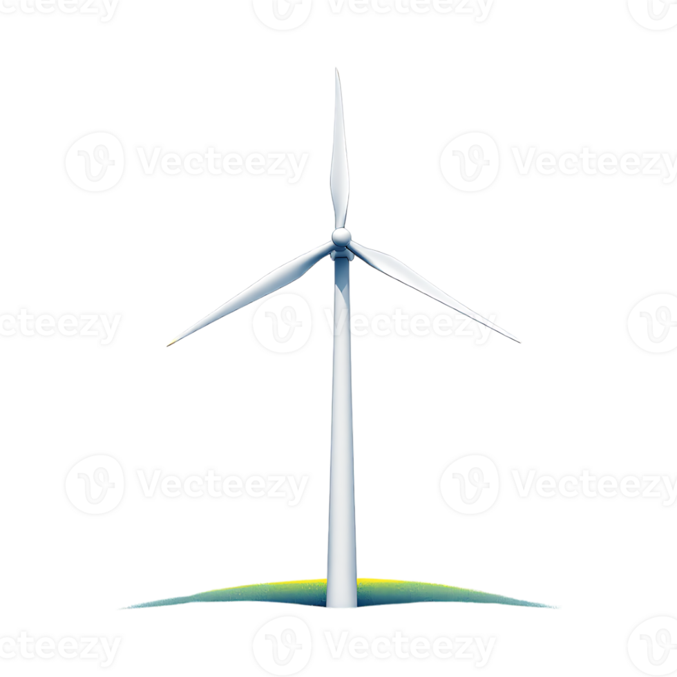 Single wind turbine generating clean energy. png