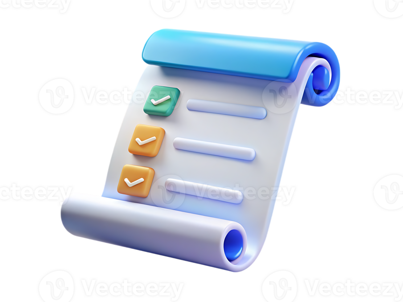 3d checklist with checkmarks isolated on transparent background png